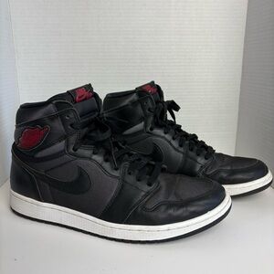 Nike Air Jordan Retro High OG‎ Black Satin Gym Read Sneakers Men Sz 12